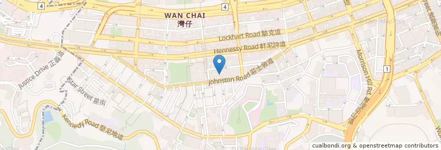 Mapa de ubicacion de 新豐記 魚旦牛雜粉麵 en Chine, Guangdong, Hong Kong, Île De Hong Kong, Nouveaux Territoires, 灣仔區 Wan Chai District.