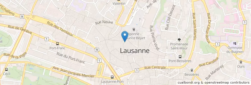 Mapa de ubicacion de Mezzo Di Pasta en Suisse, Vaud, District De Lausanne, Lausanne.