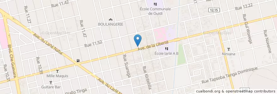 Mapa de ubicacion de Maquis Rue De Princesse en بورکینافاسو, Centre, Kadiogo, اوآگادوگو.