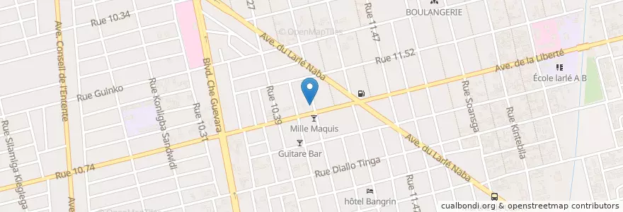 Mapa de ubicacion de Maquis Som-Keita en ブルキナファソ, Centre, Kadiogo, ワガドゥグー.