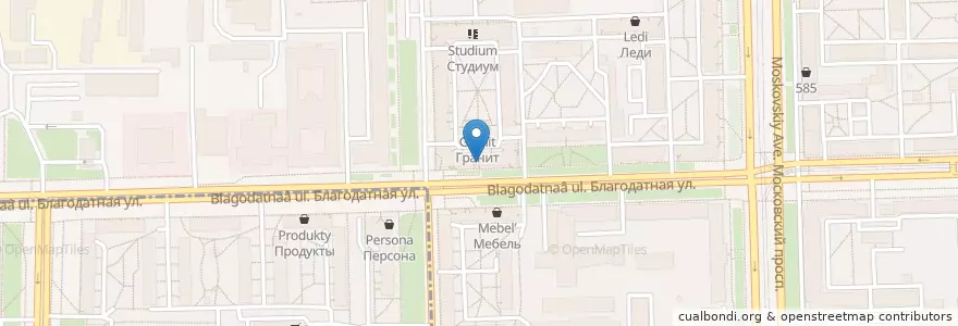 Mapa de ubicacion de Отделение поликлиники № 12 en Russie, District Fédéral Du Nord-Ouest, Oblast De Léningrad, Saint-Pétersbourg, Московский Район, Округ Московская Застава.