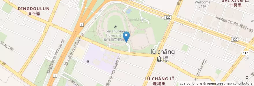 Mapa de ubicacion de 汽車用出口 en Taiwan, 臺灣省, 新竹縣, 竹北市.