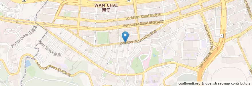 Mapa de ubicacion de 恒生銀行 Hang Seng Bank en China, Provincia De Cantón, Hong Kong, Isla De Hong Kong, Nuevos Territorios, 灣仔區 Wan Chai District.
