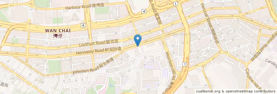 Mapa de ubicacion de 快樂蜂 Jollibee en چین, گوانگ‌دونگ, هنگ‌کنگ, جزیره هنگ کنگ, 新界 New Territories, 灣仔區 Wan Chai District.