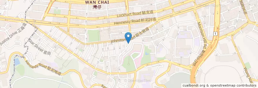 Mapa de ubicacion de 富明西藥房 Fu Ming Dispensary en Китай, Гуандун, Гонконг, Гонконг, Новые Территории, 灣仔區 Wan Chai District.