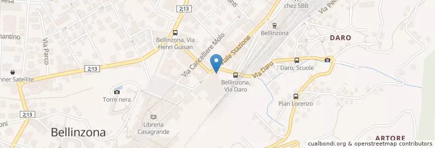 Mapa de ubicacion de Snack bar Viale en Швейцария, Тичино, Беллинцона, Circolo Di Bellinzona, Bellinzona.