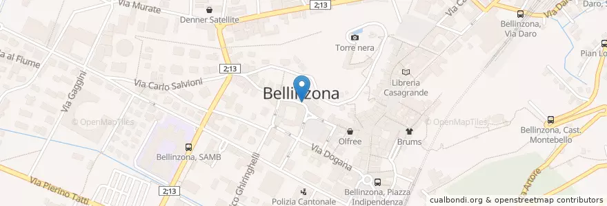 Mapa de ubicacion de Ristorante Giardino en Suiza, Tesino, Distretto Di Bellinzona, Circolo Di Bellinzona, Bellinzona.