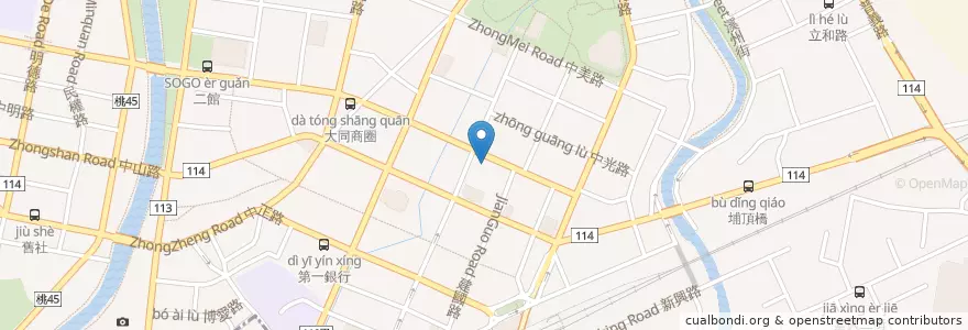 Mapa de ubicacion de 本燔野菜農場 en 台湾, 桃園市, 中壢区.