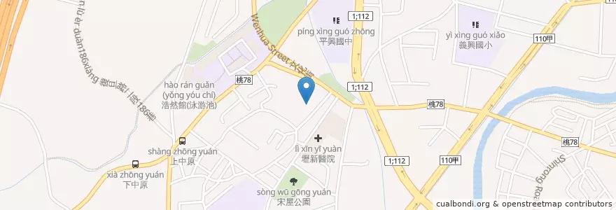 Mapa de ubicacion de 平鎮褒忠祠 en تايوان, تاو يوان, 平鎮區.