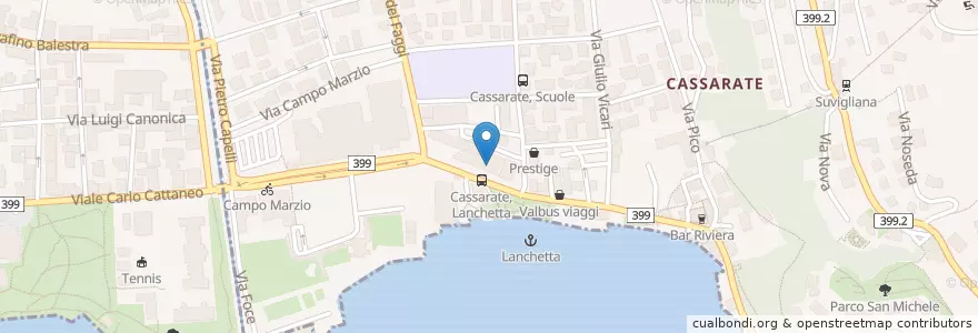 Mapa de ubicacion de UBS Cassarate en İsviçre, Ticino, Distretto Di Lugano, Lugano.