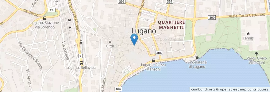 Mapa de ubicacion de BPS Lugano en Suíça, Tessino, Distretto Di Lugano, Lugano, Circolo Di Lugano Ovest.