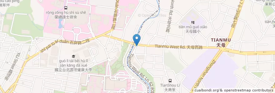 Mapa de ubicacion de 五花馬 en 台湾, 新北市, 台北市, 北投区.