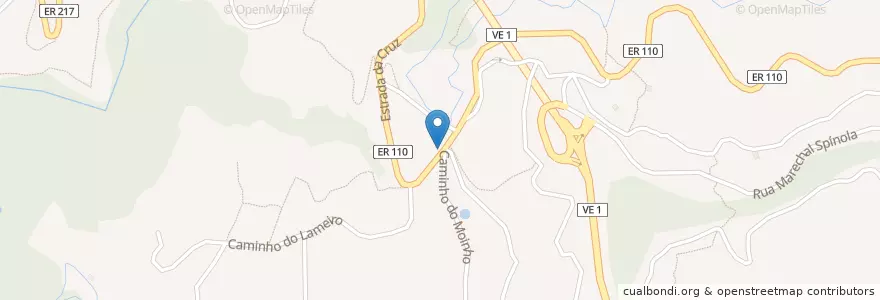 Mapa de ubicacion de Cruz en Portogallo, Machico, Porto Da Cruz.