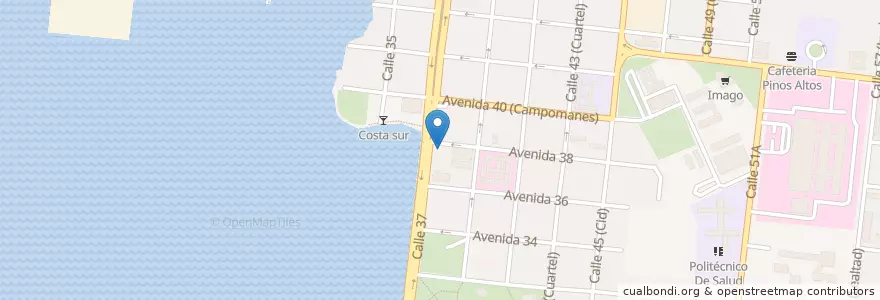 Mapa de ubicacion de Cafetería Malecón en كوبا, Cienfuegos, Cienfuegos, Ciudad De Cienfuegos.