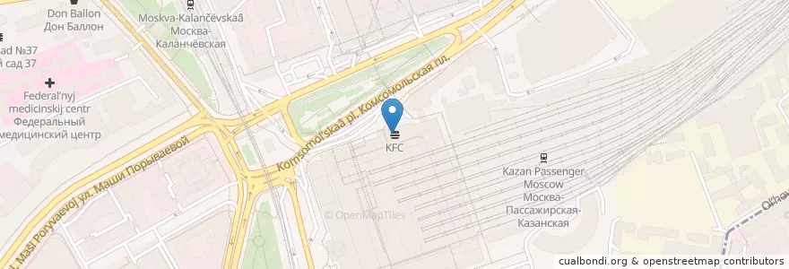 Mapa de ubicacion de KFC en روسيا, Центральный Федеральный Округ, Москва, Центральный Административный Округ, Красносельский Район.