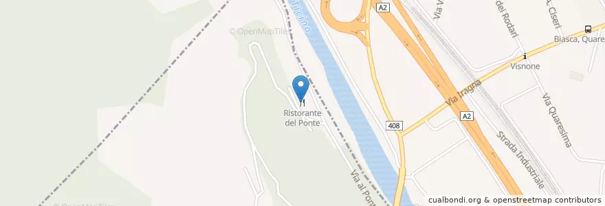 Mapa de ubicacion de Ristorante del Ponte en Suiza, Tesino, Distretto Di Riviera, Circolo Della Riviera, Riviera.