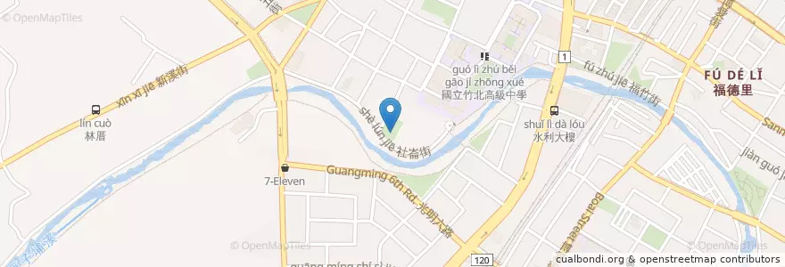 Mapa de ubicacion de 華興宮 en Tayvan, 臺灣省, 新竹縣, 竹北市.