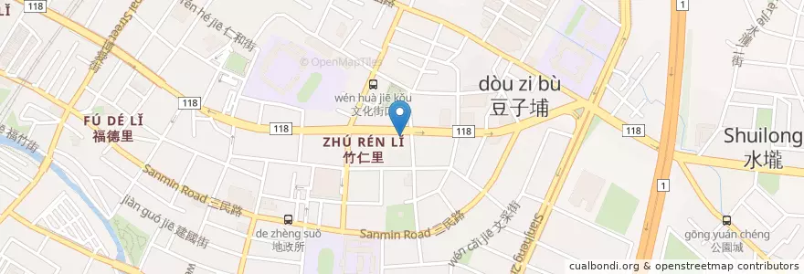 Mapa de ubicacion de 隆昌宮 en Taiwán, Provincia De Taiwán, Condado De Hsinchu, 竹北市.