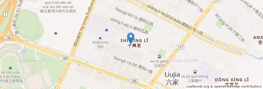 Mapa de ubicacion de 廣聖宮 en Tayvan, 臺灣省, 新竹縣, 竹北市.