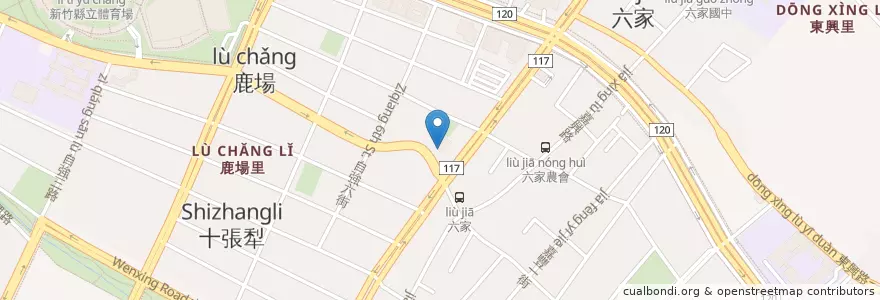 Mapa de ubicacion de 鹿場里社區活動中心 en Taiwan, Taiwan Province, Hsinchu County, Zhubei City.