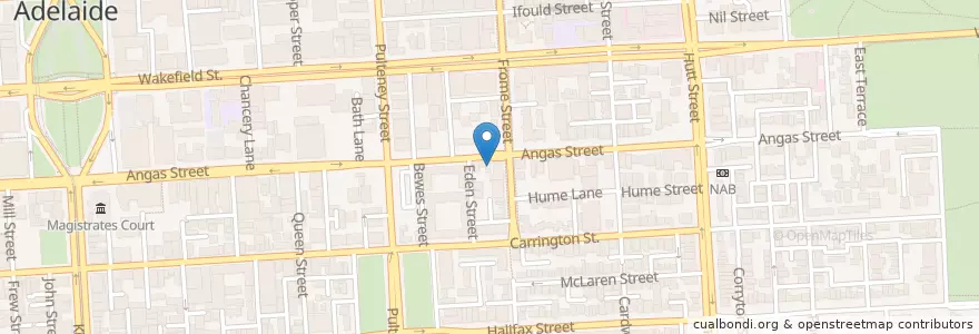 Mapa de ubicacion de Seven stars hotel en Australia, Australia Meridionale, Adelaide, Adelaide City Council.