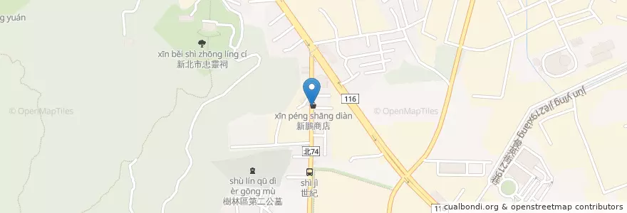 Mapa de ubicacion de Hamdas en Taiwan, New Taipei, Shulin District.