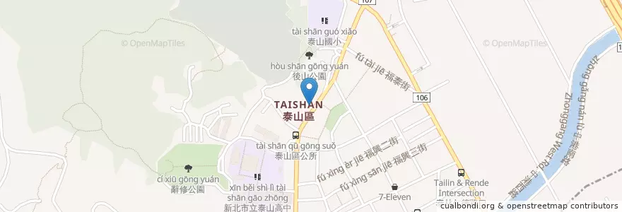 Mapa de ubicacion de 肯德基 en تايوان, تايبيه الجديدة, 泰山區.