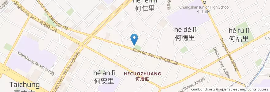 Mapa de ubicacion de 重慶公園 en Тайвань, Тайчжун, 西屯區.