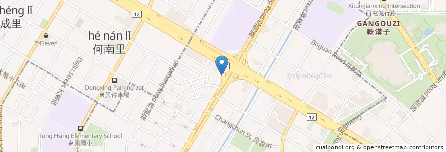 Mapa de ubicacion de 忠明國小 en تايوان, تاي شانغ, 西區.