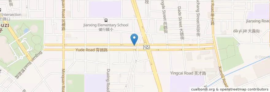 Mapa de ubicacion de 育德梅川東路口 en Tayvan, Taichung, 北區.