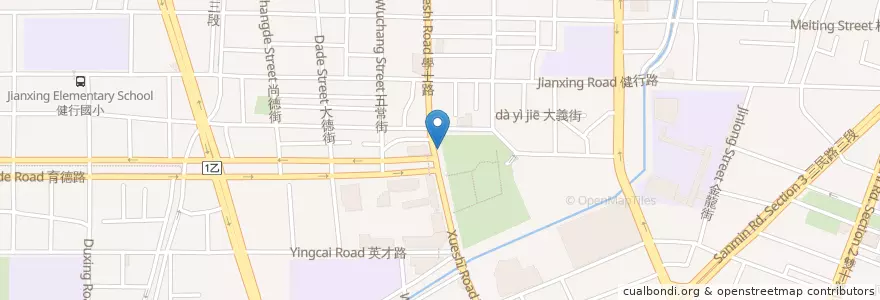 Mapa de ubicacion de 學士育德路口 en Taiwán, Taichung, 北區.