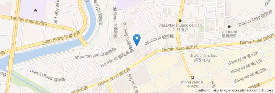 Mapa de ubicacion de 鶴記餃子館 en Tayvan, Kaohsiung, 楠梓區.