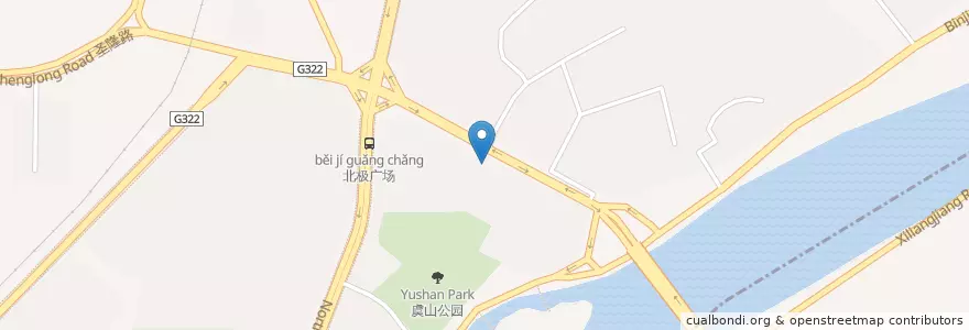 Mapa de ubicacion de 北极广场 en 中国, 広西チワン族自治区, 桂林市, 叠彩区.