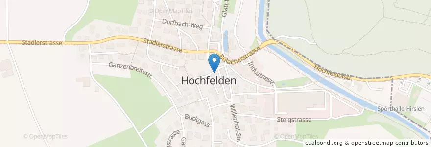 Mapa de ubicacion de Rosengarten en Швейцария, Цюрих, Бюлах, Hochfelden.