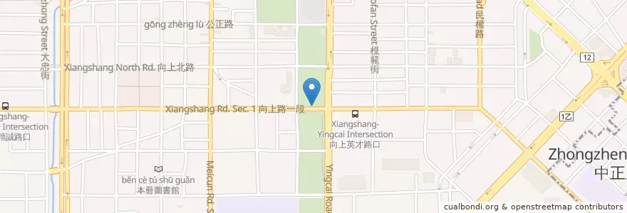Mapa de ubicacion de 經國園道 en 臺灣, 臺中市, 西區.