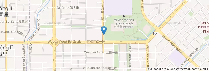 Mapa de ubicacion de 國立臺灣美術館 en Tayvan, Taichung, 西區.