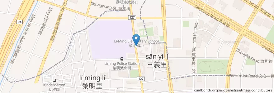 Mapa de ubicacion de 黎明國中 en Taïwan, Taichung, 南屯區.