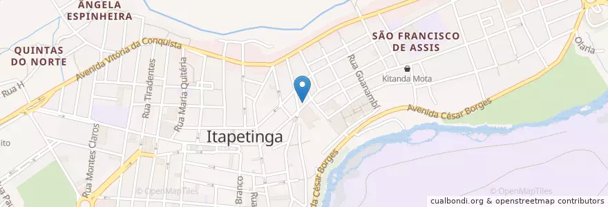 Mapa de ubicacion de Central Moto Service en Бразилия, Северо-Восточный Регион, Баия, Região Geográfica Intermediária De Vitória Da Conquista, Microrregião De Itapetinga, Итапетинга.