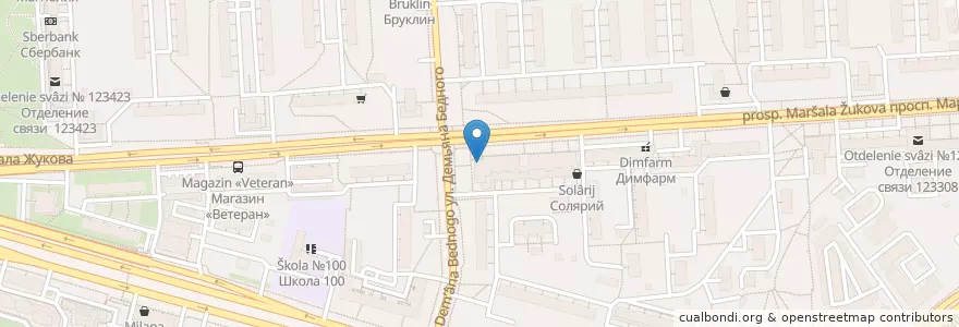 Mapa de ubicacion de Виват Пицца en Rusia, Distrito Federal Central, Москва, Северо-Западный Административный Округ, Район Хорошёво-Мнёвники.