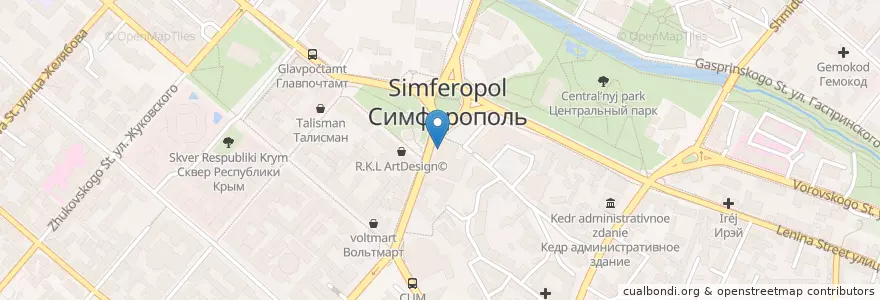 Mapa de ubicacion de Генбанк en Russia, South Federal District, Autonomous Republic Of Crimea, Republic Of Crimea, Simferopol District, Simferopol Municipality Council, Simferopol (Urban Okrug).