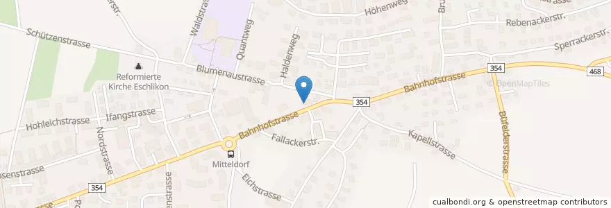 Mapa de ubicacion de TKB en Suíça, Thurgau, Bezirk Münchwilen, Eschlikon.