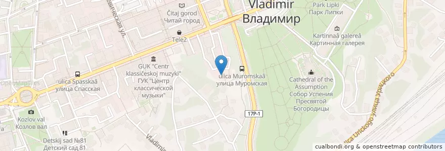 Mapa de ubicacion de Панорама en Rússia, Distrito Federal Central, Владимирская Область, Городской Округ Владимир.