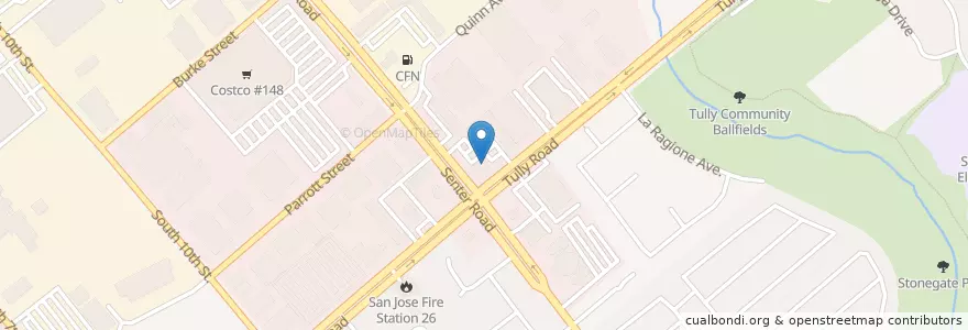 Mapa de ubicacion de Unident en ایالات متحده آمریکا, کالیفرنیا, Santa Clara County, San Jose.