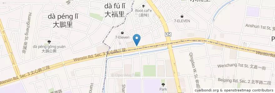 Mapa de ubicacion de 彰化商業銀行 en تایوان, تایچونگ, 北屯區.