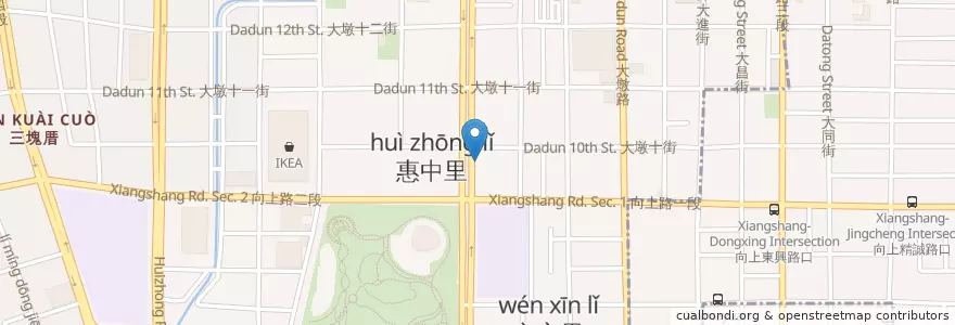 Mapa de ubicacion de 彰化商業銀行 en Taïwan, Taichung, 南屯區.