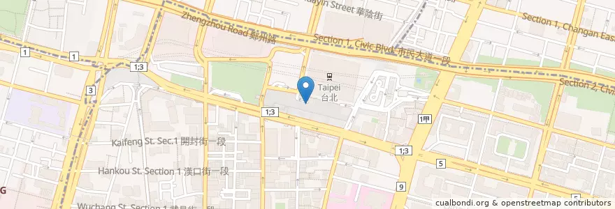 Mapa de ubicacion de 快樂頌 en 臺灣, 新北市, 臺北市, 中正區.