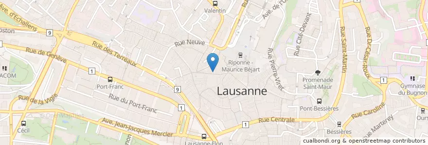 Mapa de ubicacion de Inglewood en Suiza, Valdia, District De Lausanne, Lausanne.