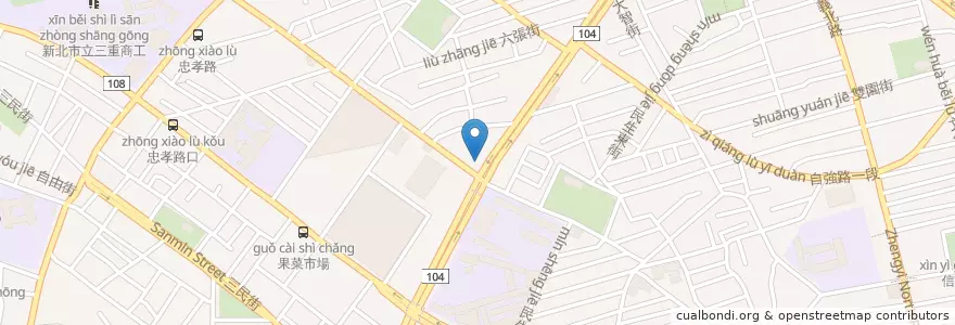 Mapa de ubicacion de 85度C en Taiwan, 新北市.