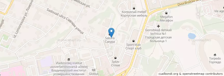 Mapa de ubicacion de Клиника косметологиии Сакура en Russia, Central Federal District, Vladimir Oblast, Городской Округ Владимир.