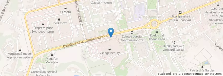 Mapa de ubicacion de Спортмастер en Rússia, Distrito Federal Central, Владимирская Область, Городской Округ Владимир.